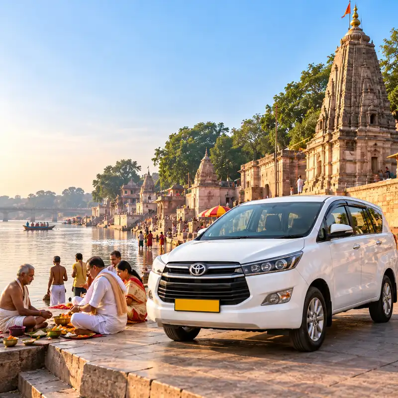Pind Daan taxi service in Gaya covering Vishnupad Temple and Falgu ghats